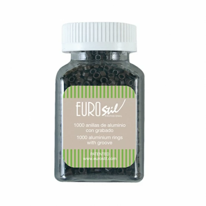 ANILLA-GRAPA PARA EXTENSIONES (BOTE 1000 UNIDADES) CASTA�O OSCURO REF : 02868