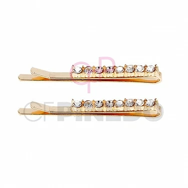 CLIP DORADO CON GEMAS 2 UNIDADES REF.06929