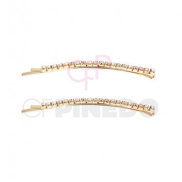 CLIP DORADO CON STRASS 2 UNIDADES REF.06928