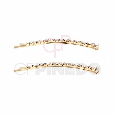 CLIP DORADO CON STRASS 2 UNIDADES REF.06928