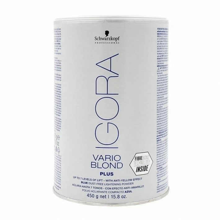 DECOLORACION IGORA VARIO BLOND PLUS AZUL 450 GR.