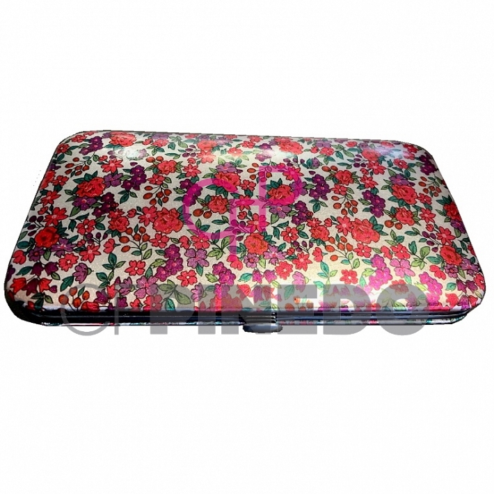 ESTUCHE MANICURA FLORES ROSA -LILA REF : PICBSK 82_1