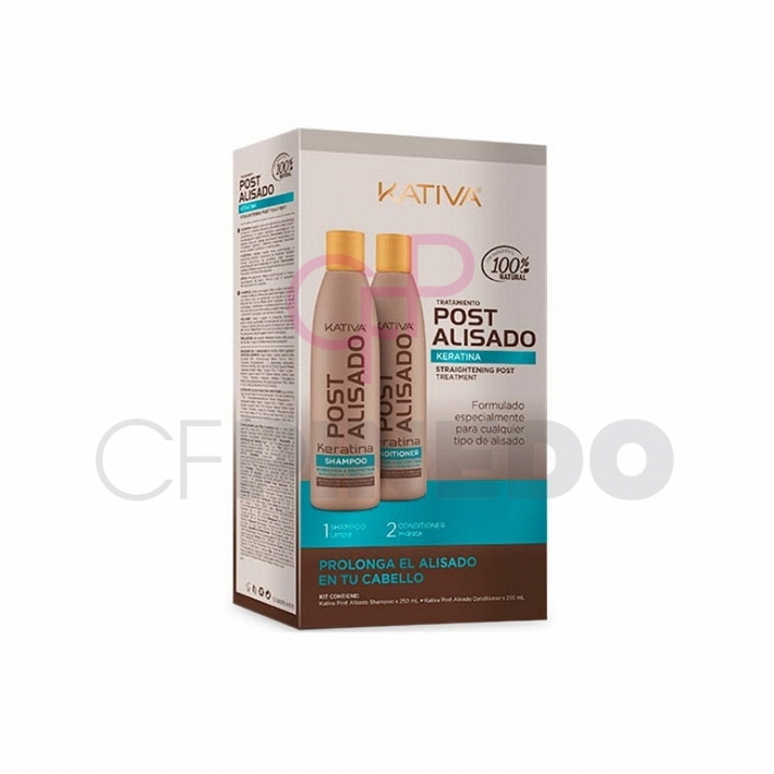 KATIVA KIT TRATAMIENTO POST ALISADO KERATINA 2x250 ML.