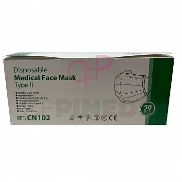 MASCARILLAS MEDICAS 3 CAPAS CON ELASTICOS TYPE II REF.246-A (ESTUCHE 50 U.)_1