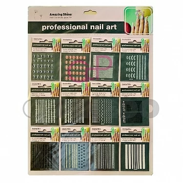 NAIL ART PEGATINAS SURTIDAS (12 UNIDADES) REF : 424 AMAZING SHINE