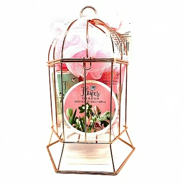 POKHARA SET DE BA�O EN JAULA CROMADA FLORES DE JARDIN POK1599