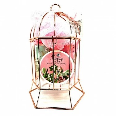 POKHARA SET DE BA�O EN JAULA CROMADA FLORES DE JARDIN POK1599