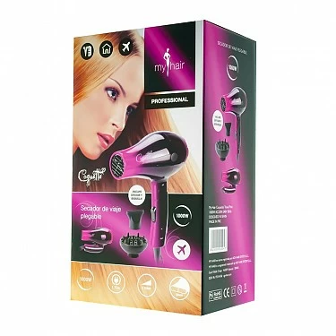 SECADOR DE VIAJE PLEGABLE COQUETTE PINK BLACK_5