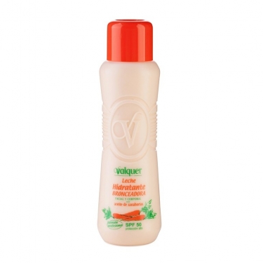 VALQUER LECHE HIDRATANTE BRONCEADORA DE ZANAHORIA SPF 50 500 ML