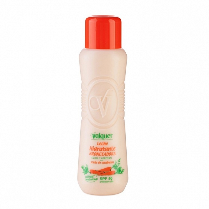 VALQUER LECHE HIDRATANTE BRONCEADORA DE ZANAHORIA SPF 50 500 ML